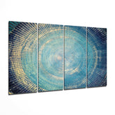 Turquoise 4 Pieces Mega Glass Wall Art (59"x36") | Insigne Art Design.